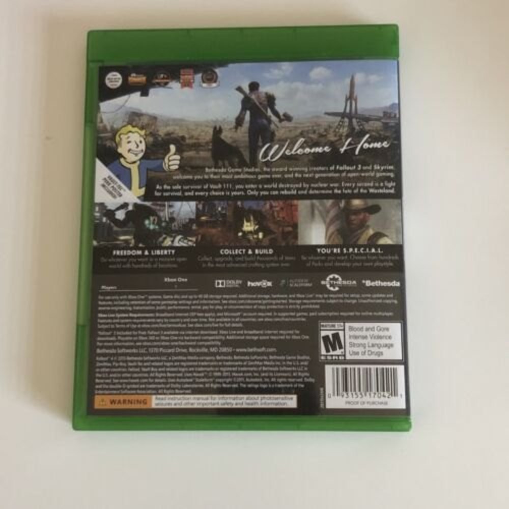 Fallout 4 Microsoft XBox One Video Game Case Inserts Poster - Picture 5 of 9